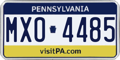 PA license plate MXO4485