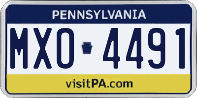 PA license plate MXO4491