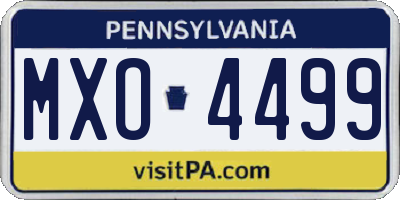 PA license plate MXO4499