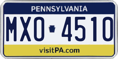 PA license plate MXO4510