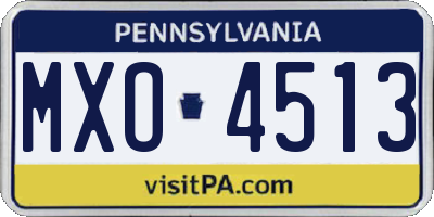 PA license plate MXO4513