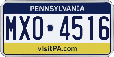 PA license plate MXO4516