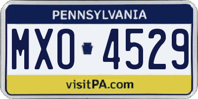 PA license plate MXO4529
