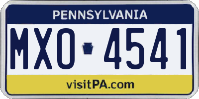 PA license plate MXO4541