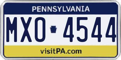 PA license plate MXO4544