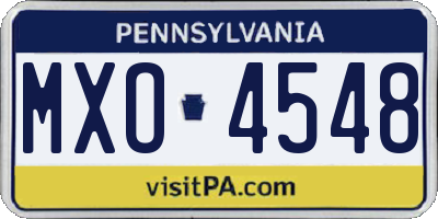 PA license plate MXO4548