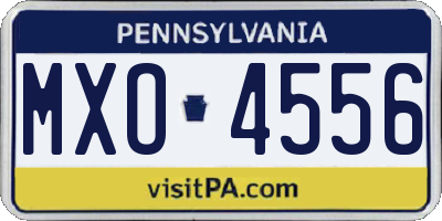 PA license plate MXO4556