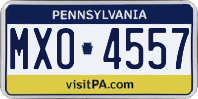 PA license plate MXO4557