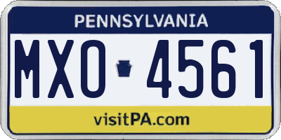 PA license plate MXO4561