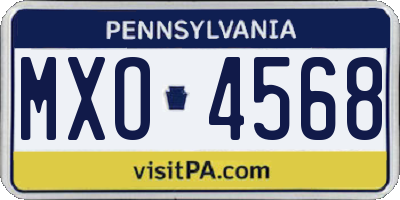 PA license plate MXO4568