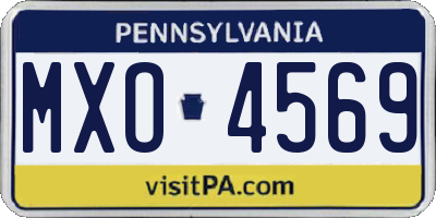 PA license plate MXO4569