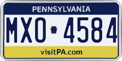 PA license plate MXO4584
