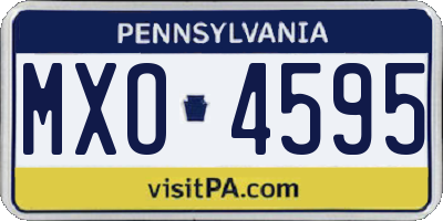PA license plate MXO4595