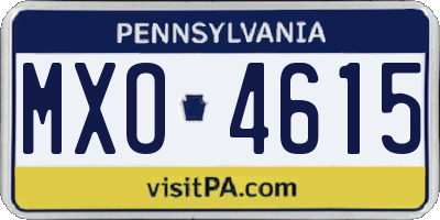 PA license plate MXO4615
