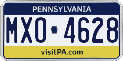 PA license plate MXO4628