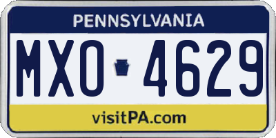 PA license plate MXO4629