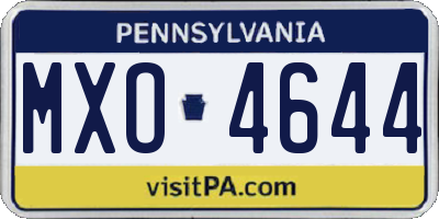PA license plate MXO4644