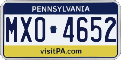 PA license plate MXO4652