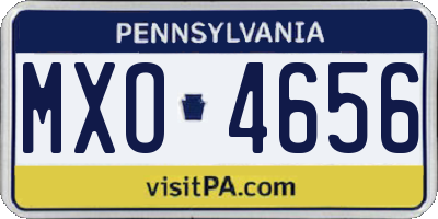 PA license plate MXO4656