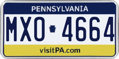 PA license plate MXO4664