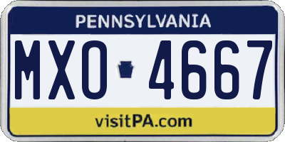 PA license plate MXO4667