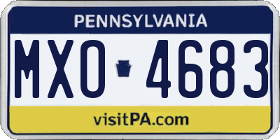 PA license plate MXO4683