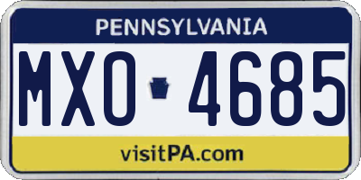 PA license plate MXO4685