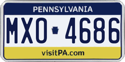 PA license plate MXO4686