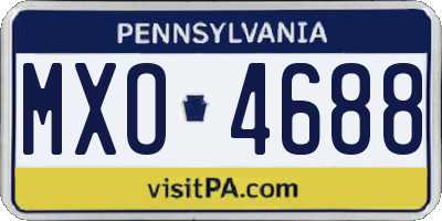 PA license plate MXO4688