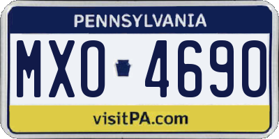 PA license plate MXO4690