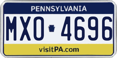 PA license plate MXO4696