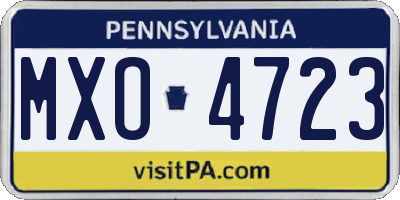 PA license plate MXO4723