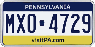 PA license plate MXO4729