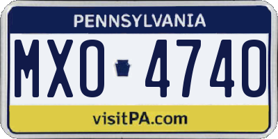 PA license plate MXO4740
