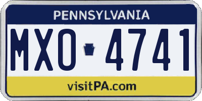 PA license plate MXO4741