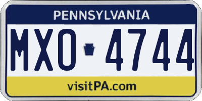 PA license plate MXO4744
