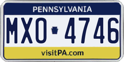 PA license plate MXO4746