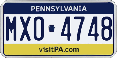 PA license plate MXO4748