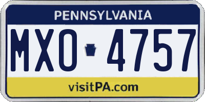 PA license plate MXO4757