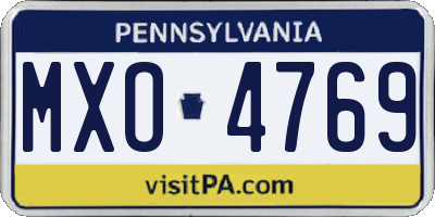 PA license plate MXO4769