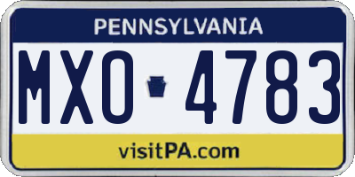 PA license plate MXO4783