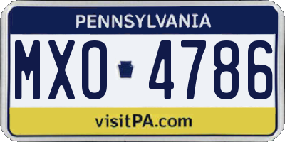 PA license plate MXO4786