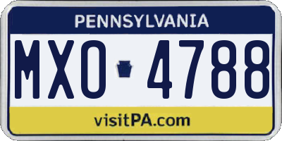 PA license plate MXO4788