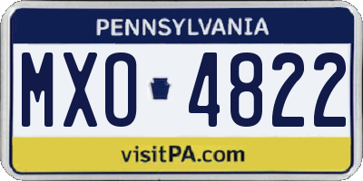PA license plate MXO4822