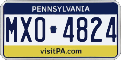 PA license plate MXO4824