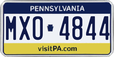 PA license plate MXO4844