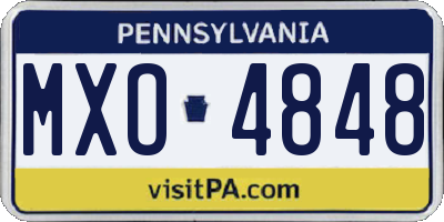 PA license plate MXO4848