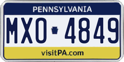 PA license plate MXO4849