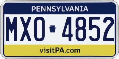 PA license plate MXO4852