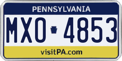 PA license plate MXO4853